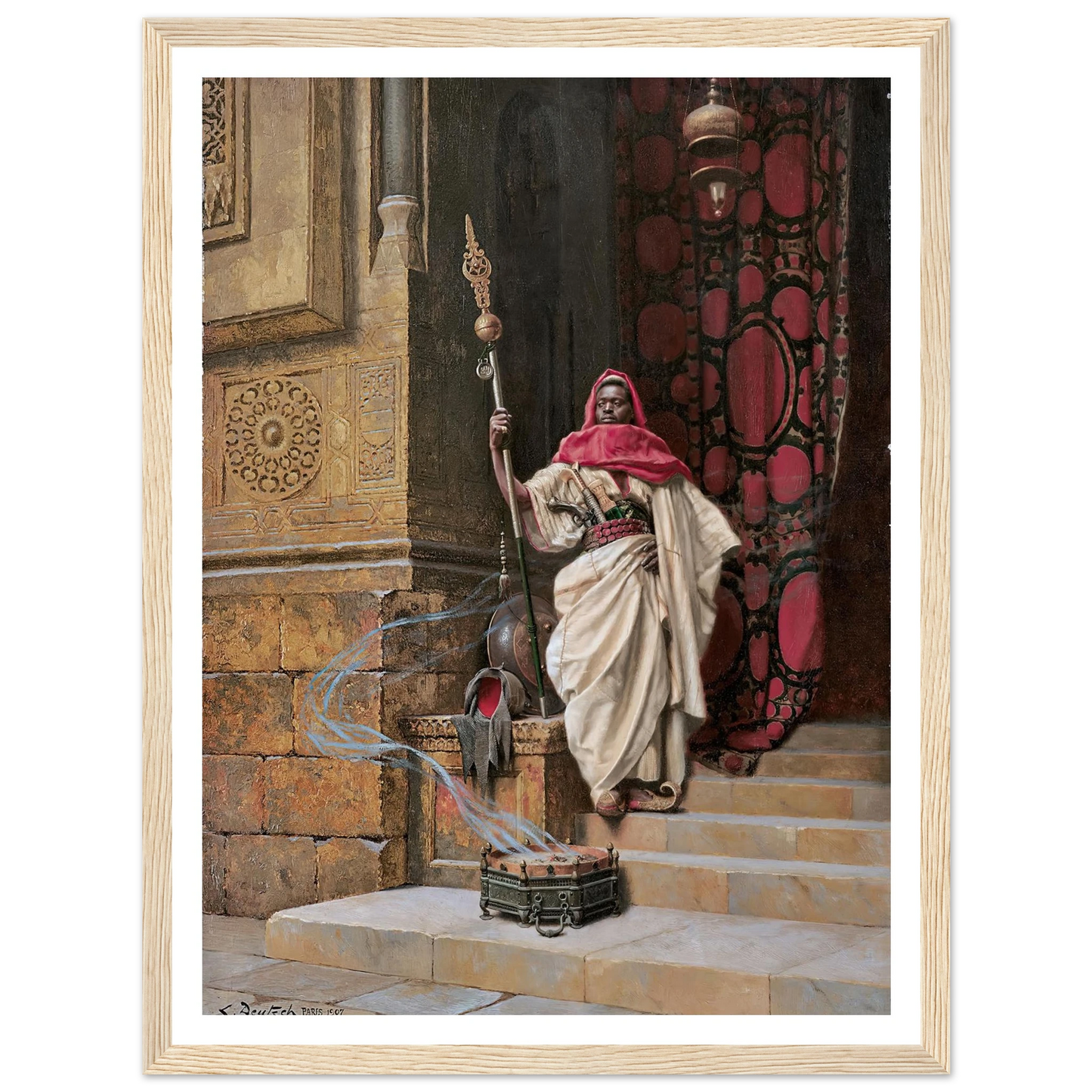 The Guard (1907) Art Print | Ludwig Deutsch - Framed Poster - 30x40 cm / 12x16″ - Black frame