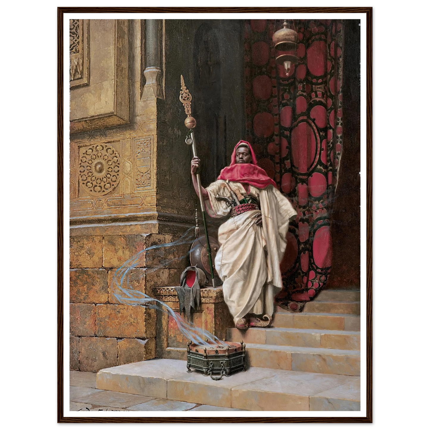 The Guard (1907) Art Print | Ludwig Deutsch - Framed Poster - 30x40 cm / 12x16″ - Black frame