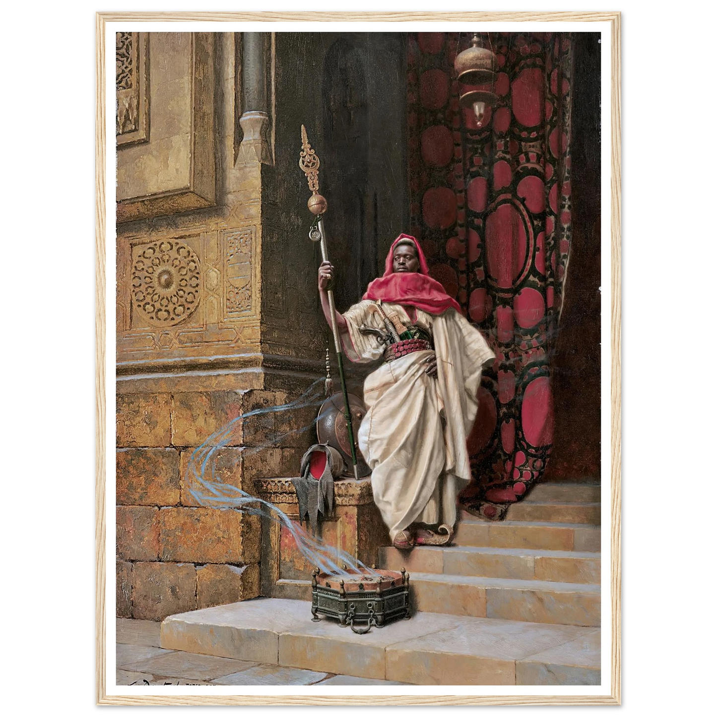 The Guard (1907) Art Print | Ludwig Deutsch - Framed Poster - 30x40 cm / 12x16″ - Black frame
