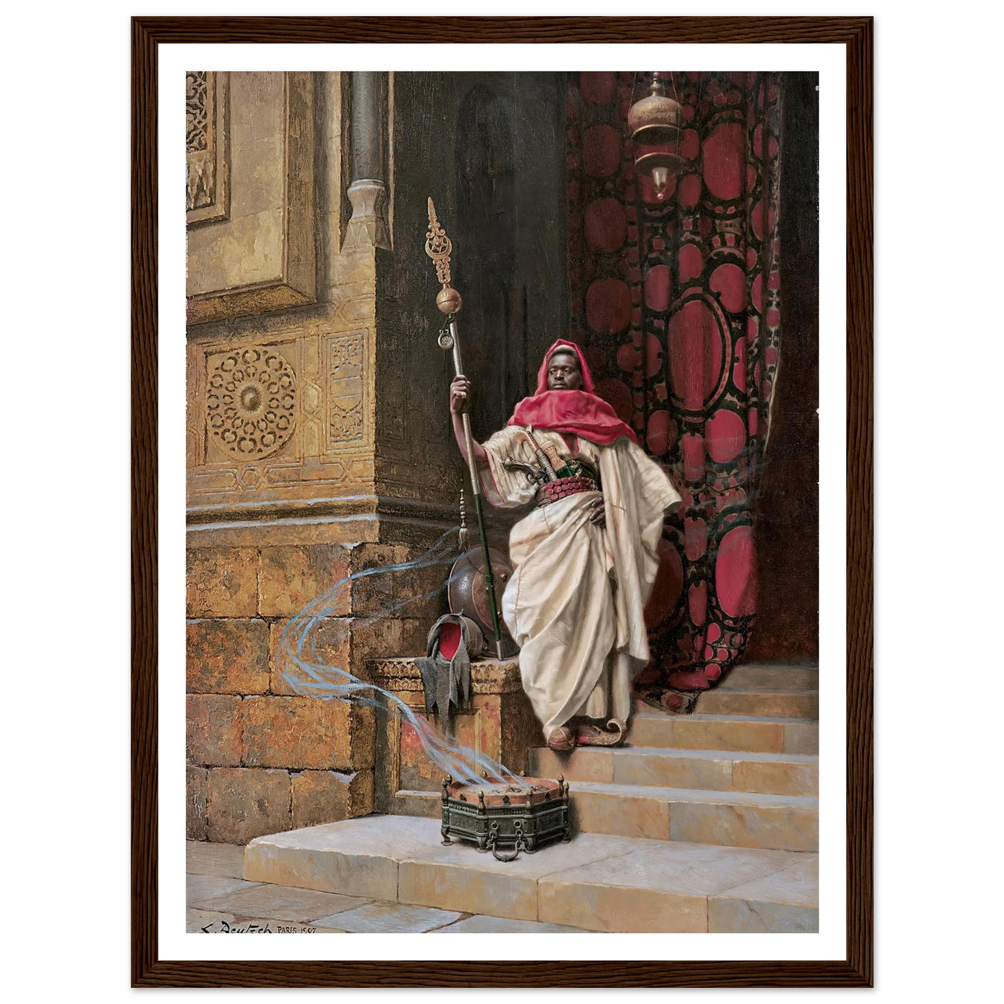 The Guard (1907) Art Print | Ludwig Deutsch - Framed Poster - 30x40 cm / 12x16″ - Black frame