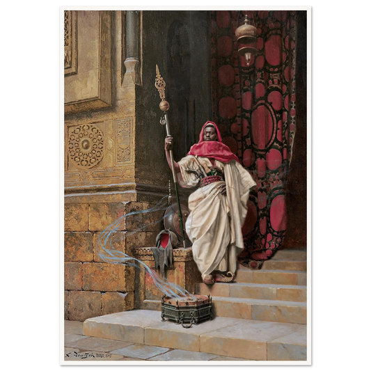 The Guard (1907) Art Print | Ludwig Deutsch - Framed Poster - 30x40 cm / 12x16″ - Black frame
