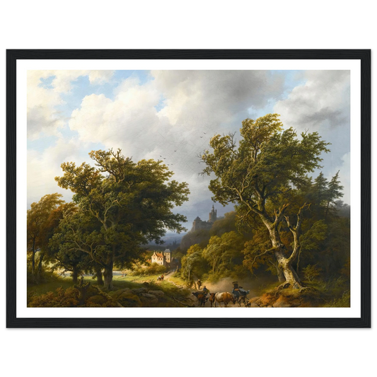 The gust of wind (1855) Art Print | Barend Cornelis Koekkoek - Framed Poster - 30x40 cm / 12x16″ - Black frame
