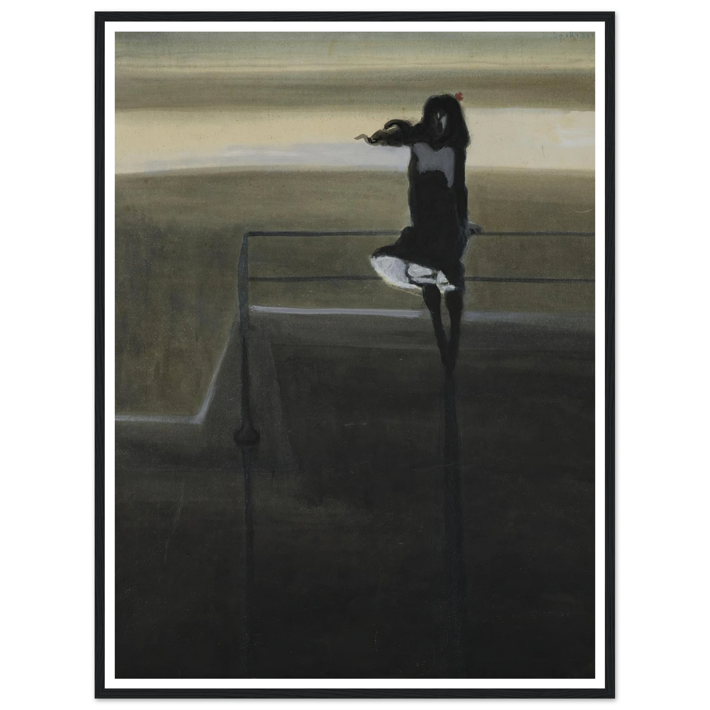 The gust of wind (1904) Art Print | Leon Spilliaert - Framed Poster - 30x40 cm / 12x16″ - Black frame