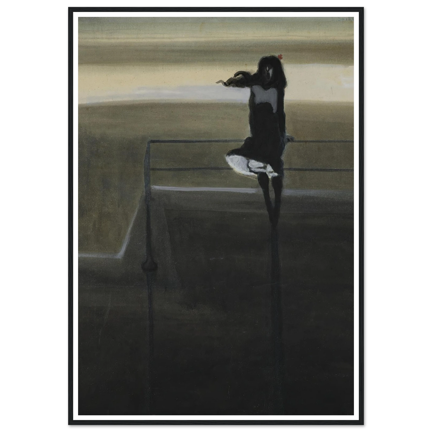 The gust of wind (1904) Art Print | Leon Spilliaert - Framed Poster - 30x40 cm / 12x16″ - Black frame