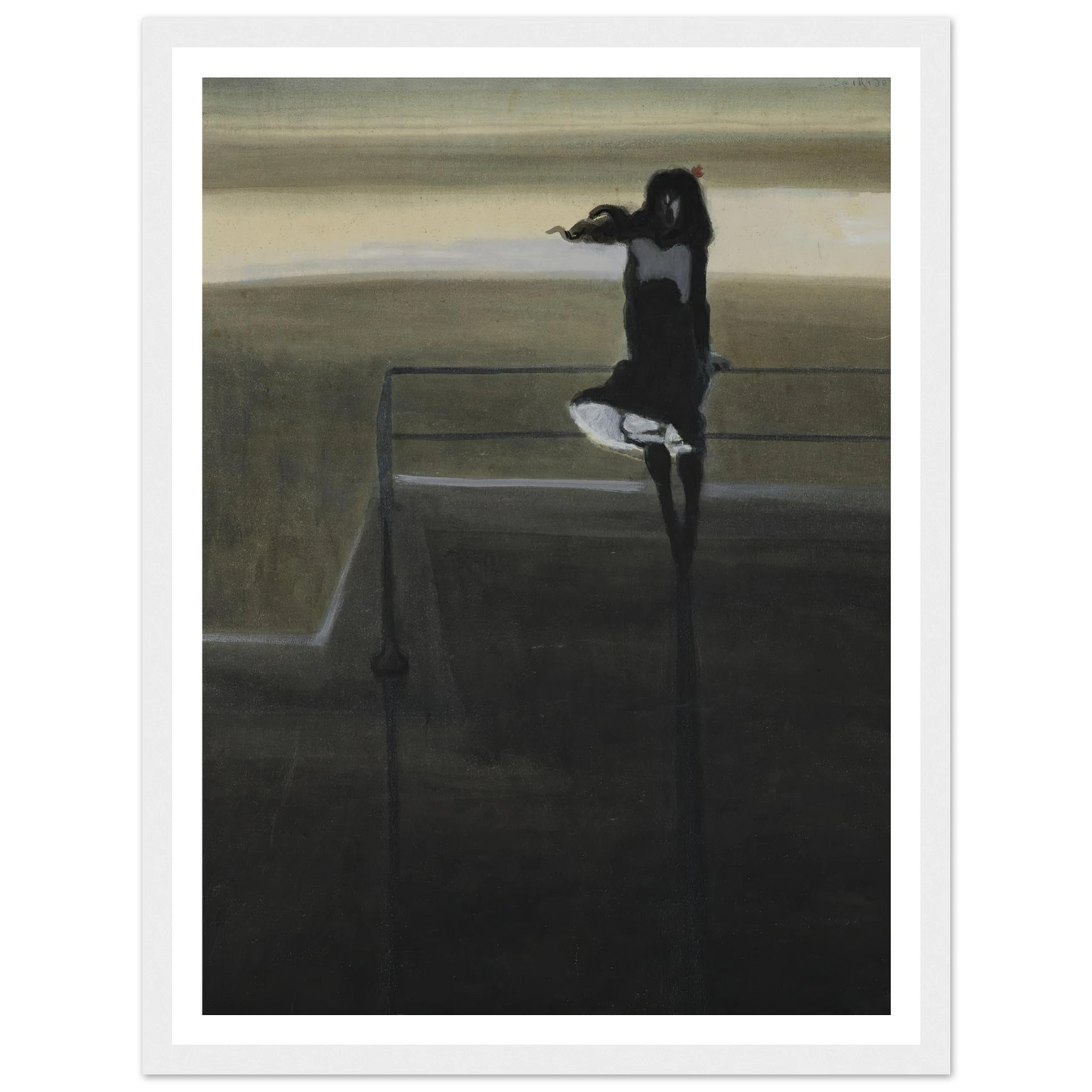 The gust of wind (1904) Art Print | Leon Spilliaert - Framed Poster - 30x40 cm / 12x16″ - Black frame