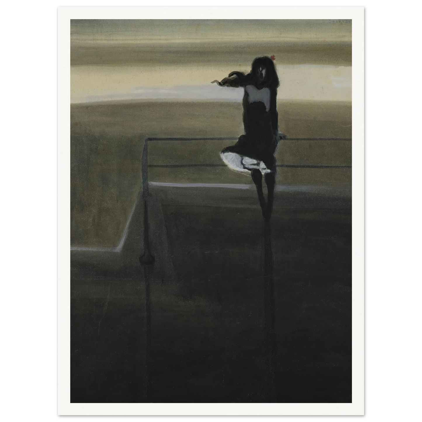 The gust of wind (1904) Art Print | Leon Spilliaert - Framed Poster - 30x40 cm / 12x16″ - Black frame