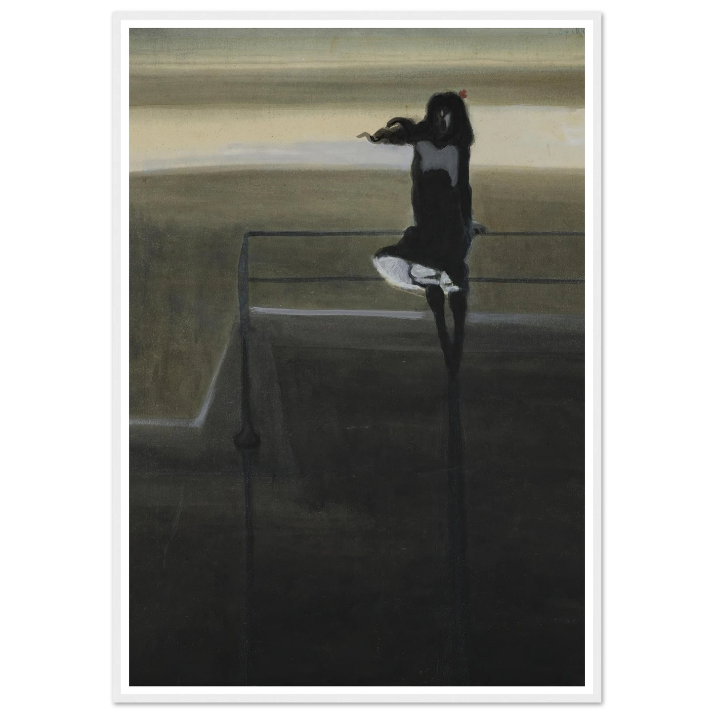 The gust of wind (1904) Art Print | Leon Spilliaert - Framed Poster - 30x40 cm / 12x16″ - Black frame