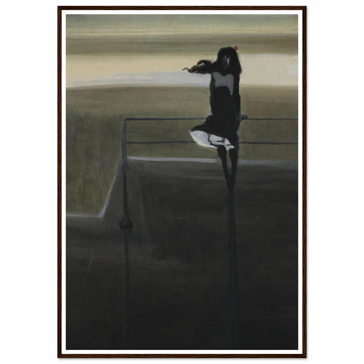 The gust of wind (1904) Art Print | Leon Spilliaert - Framed Poster - 30x40 cm / 12x16″ - Black frame