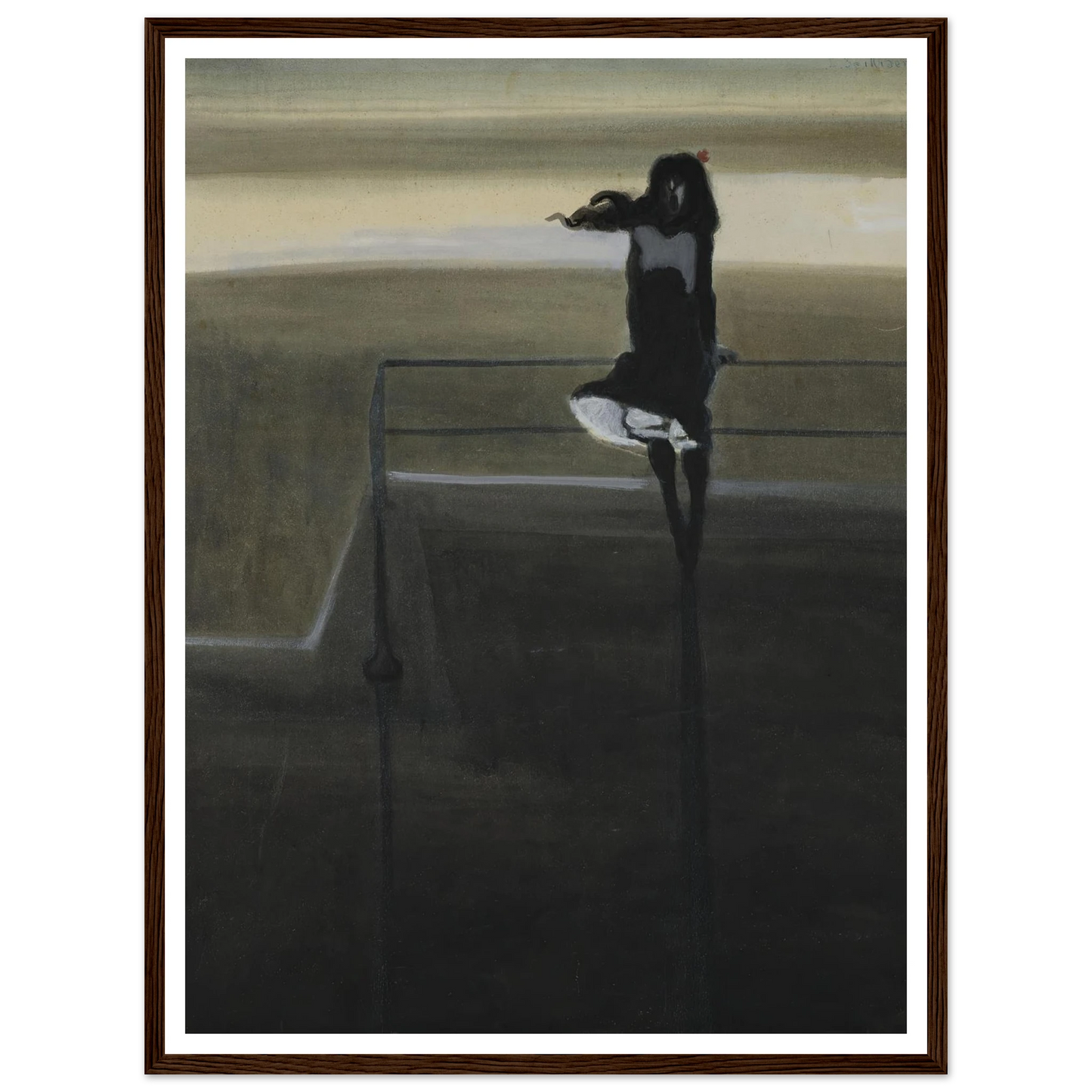 The gust of wind (1904) Art Print | Leon Spilliaert - Framed Poster - 30x40 cm / 12x16″ - Black frame