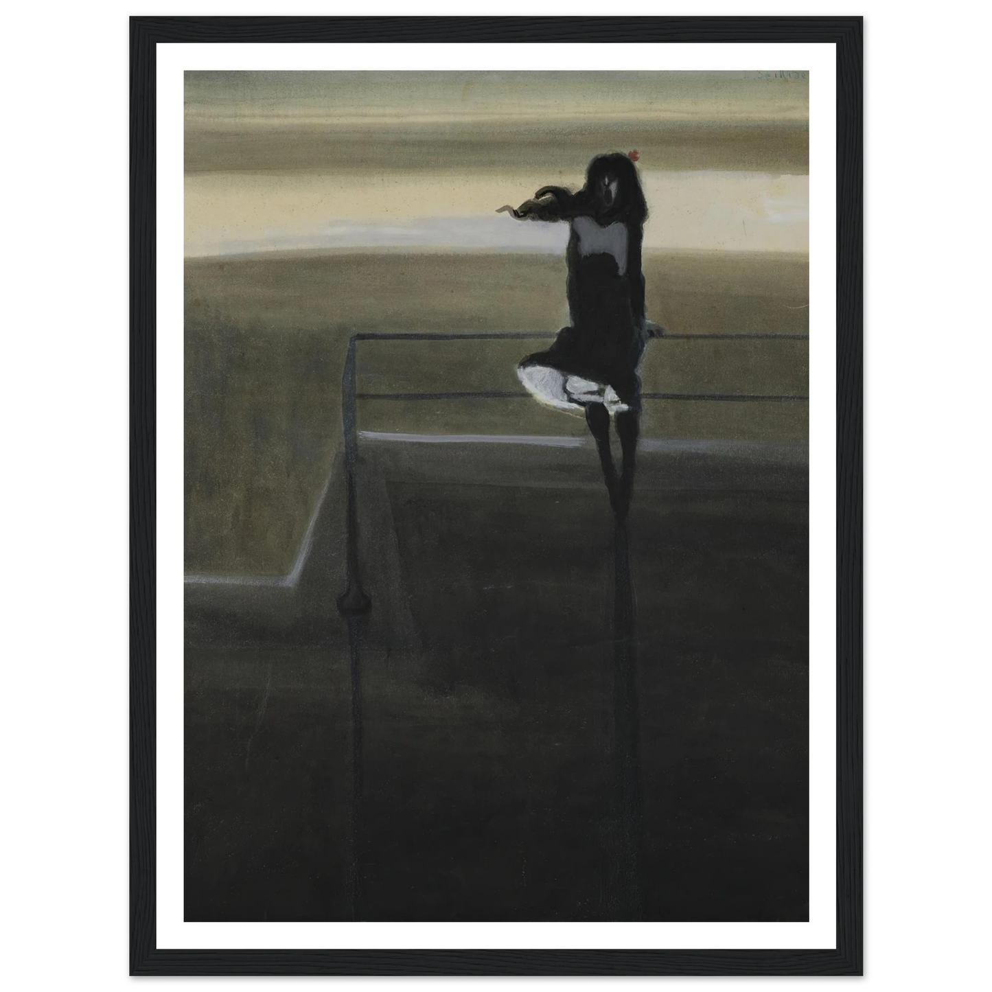 The gust of wind (1904) Art Print | Leon Spilliaert - Framed Poster - 30x40 cm / 12x16″ - Black frame