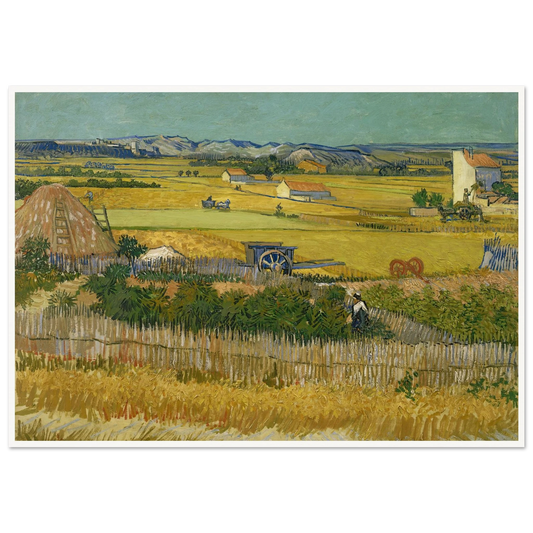 The harvest (1888) Art Print | Vincent van Gogh - Framed Poster - 30x40 cm / 12x16″ - Black frame
