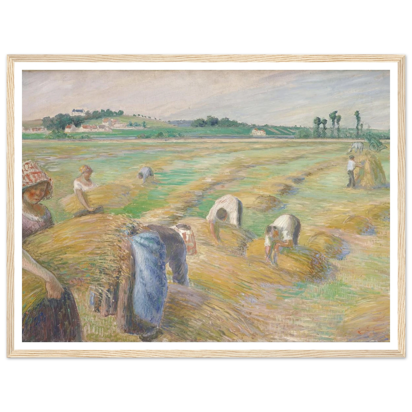 The Harvest Art Print | Camille Pissarro - Framed Poster - 30x40 cm / 12x16″ - Black frame