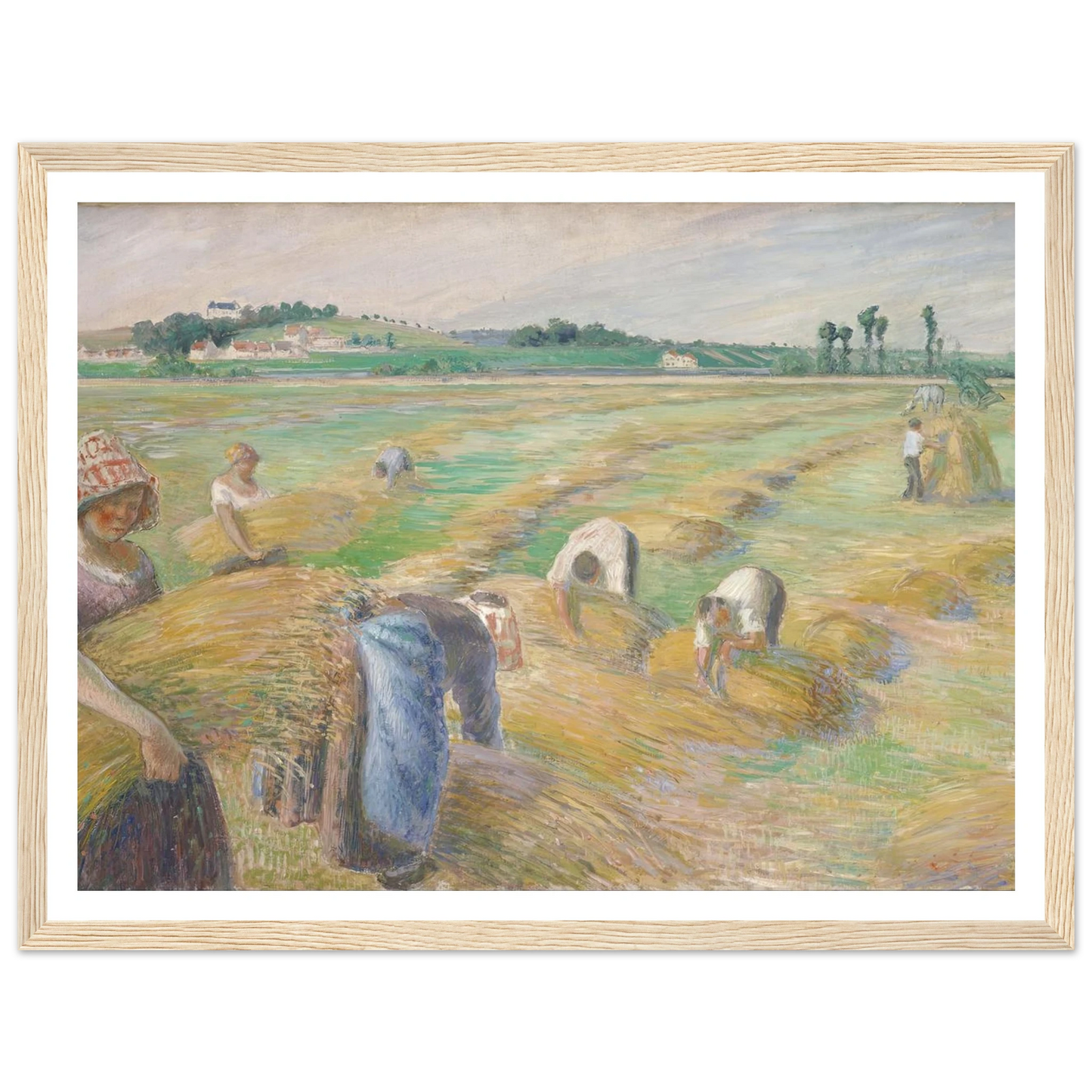 The Harvest Art Print | Camille Pissarro - Framed Poster - 30x40 cm / 12x16″ - Black frame