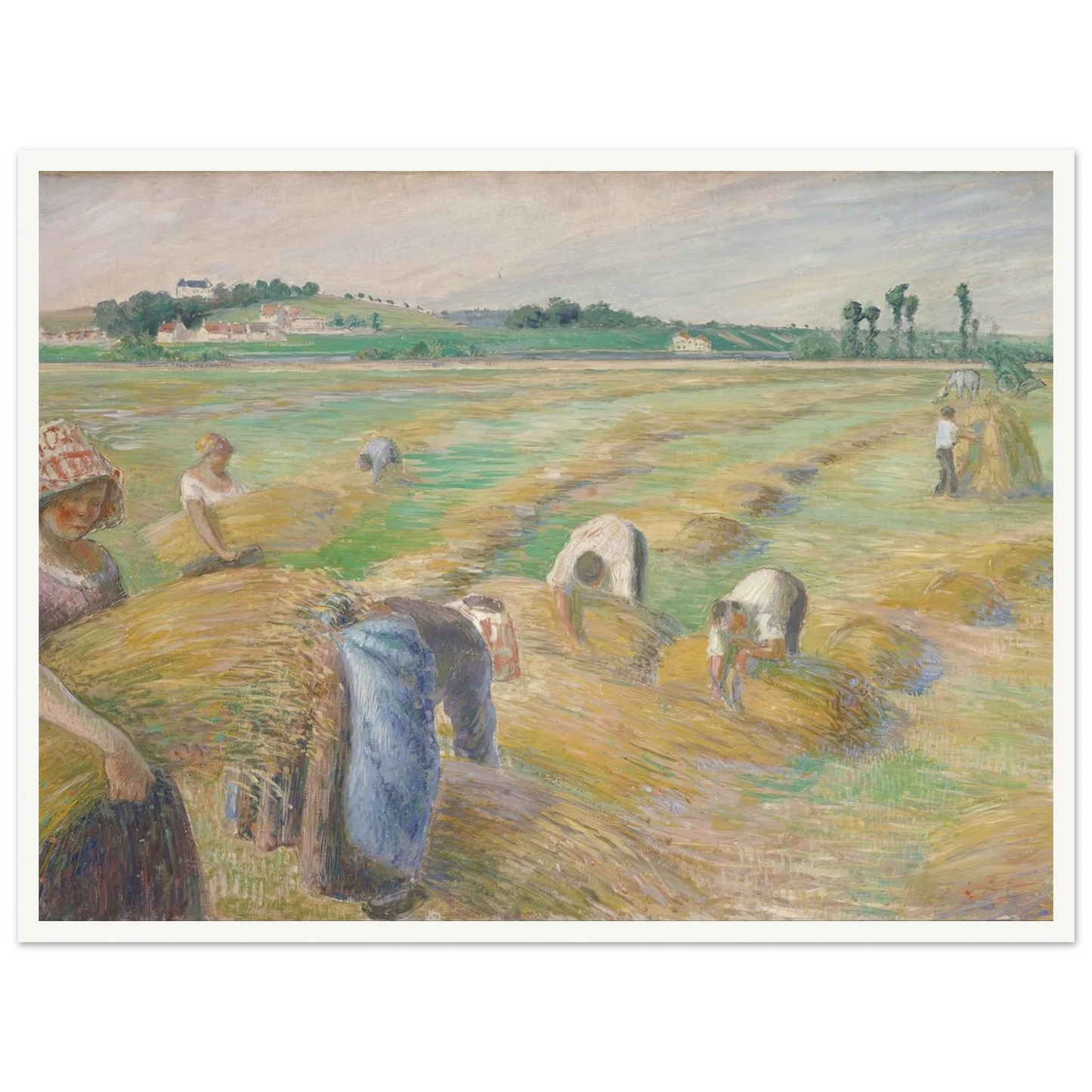 The Harvest Art Print | Camille Pissarro - Framed Poster - 30x40 cm / 12x16″ - Black frame