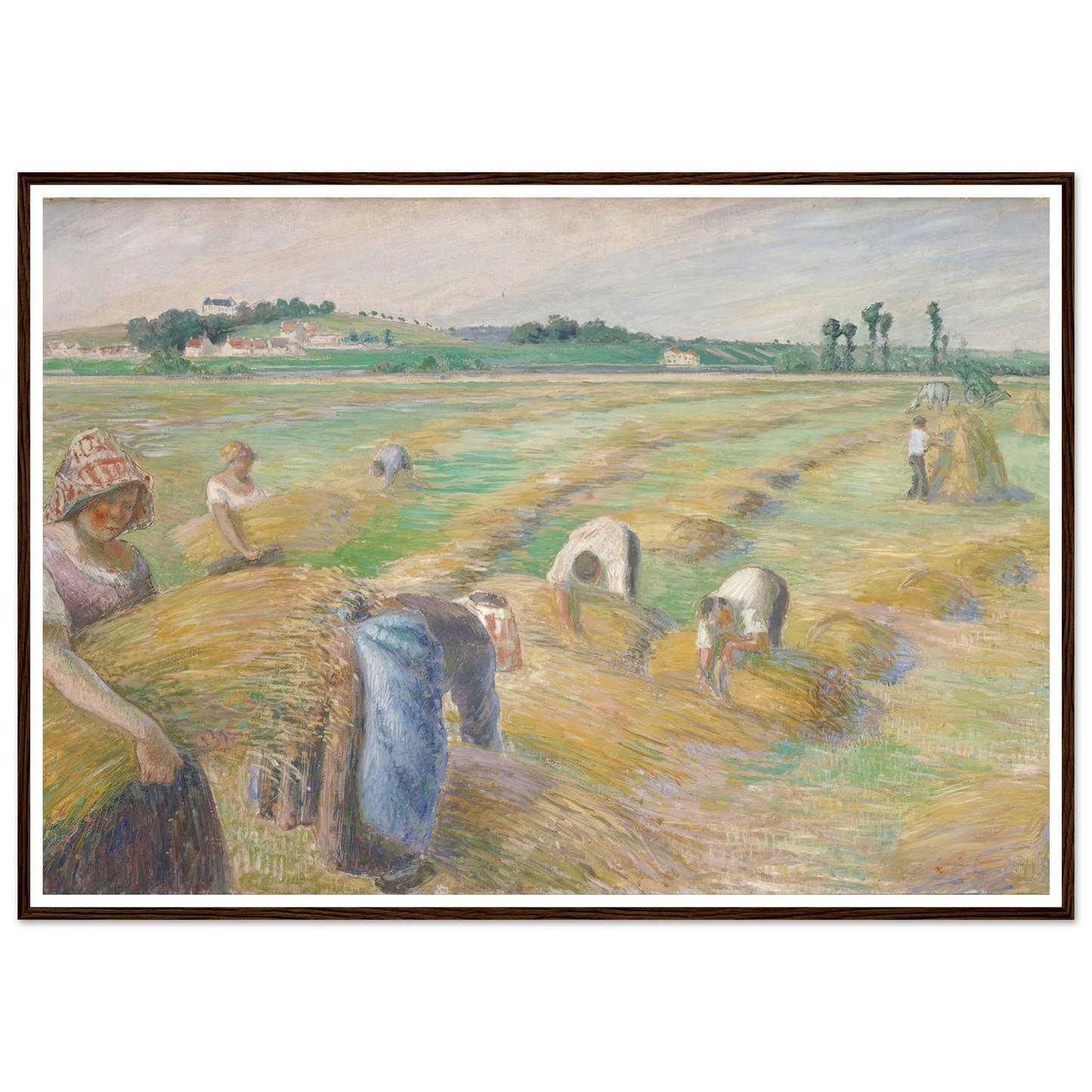 The Harvest Art Print | Camille Pissarro - Framed Poster - 30x40 cm / 12x16″ - Black frame