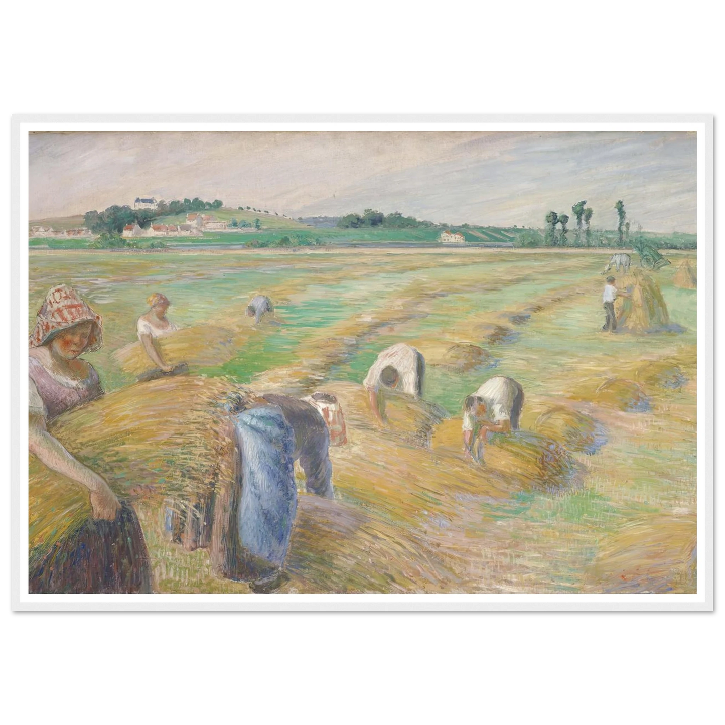 The Harvest Art Print | Camille Pissarro - Framed Poster - 30x40 cm / 12x16″ - Black frame