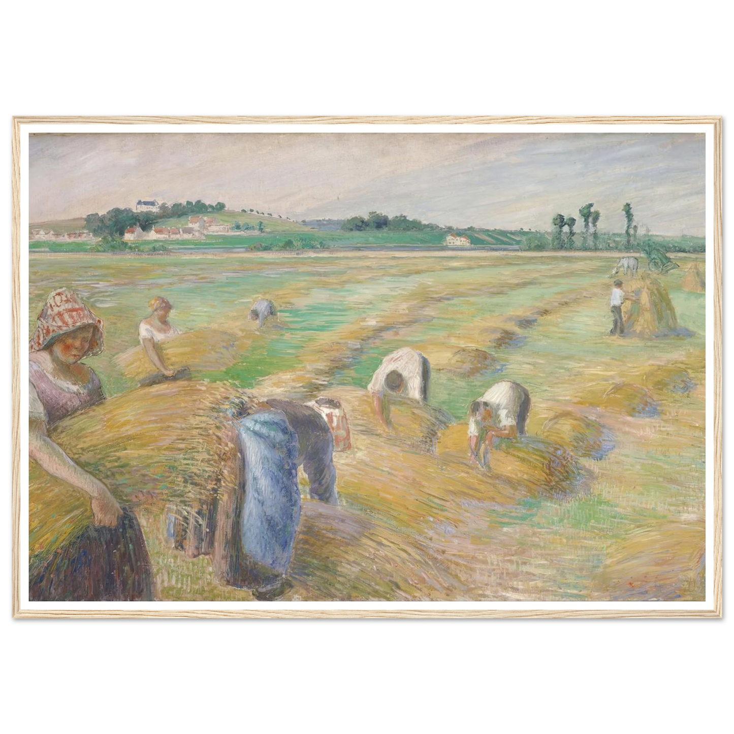 The Harvest Art Print | Camille Pissarro - Framed Poster - 30x40 cm / 12x16″ - Black frame