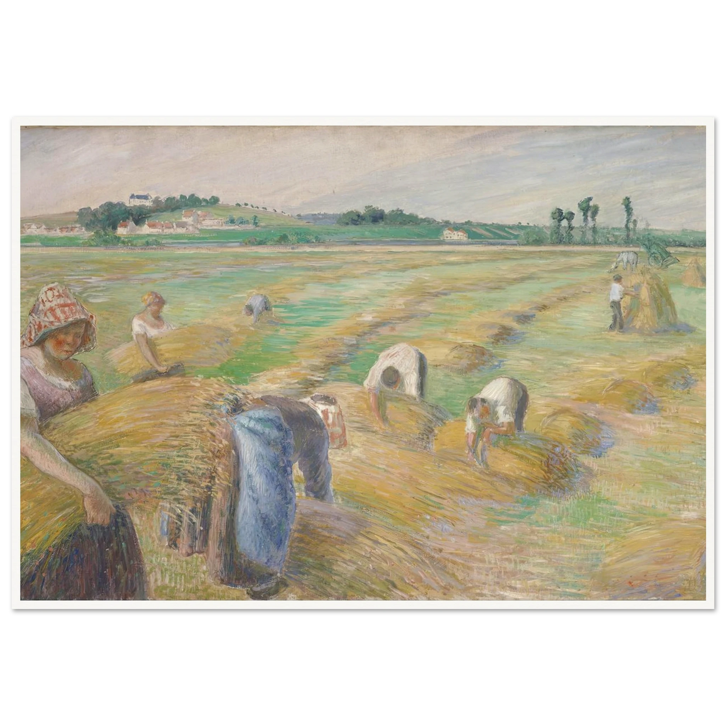 The Harvest Art Print | Camille Pissarro - Framed Poster - 30x40 cm / 12x16″ - Black frame