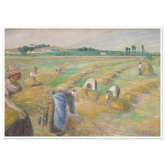 The Harvest Art Print | Camille Pissarro - Framed Poster - 30x40 cm / 12x16″ - Black frame