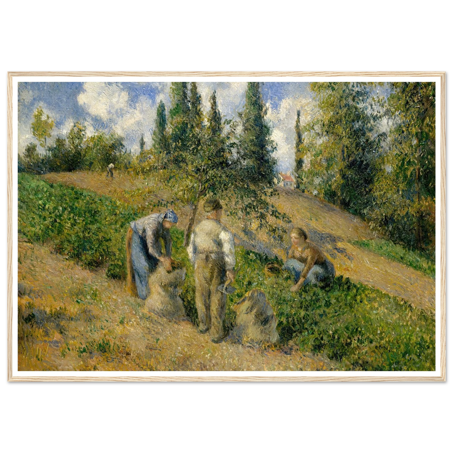 The Harvest, Pontoise (La Récolte, Pontoise) (1881) Art Print | Camille Pissarro - Framed Poster - 30x40 cm / 12x16″ - Black frame