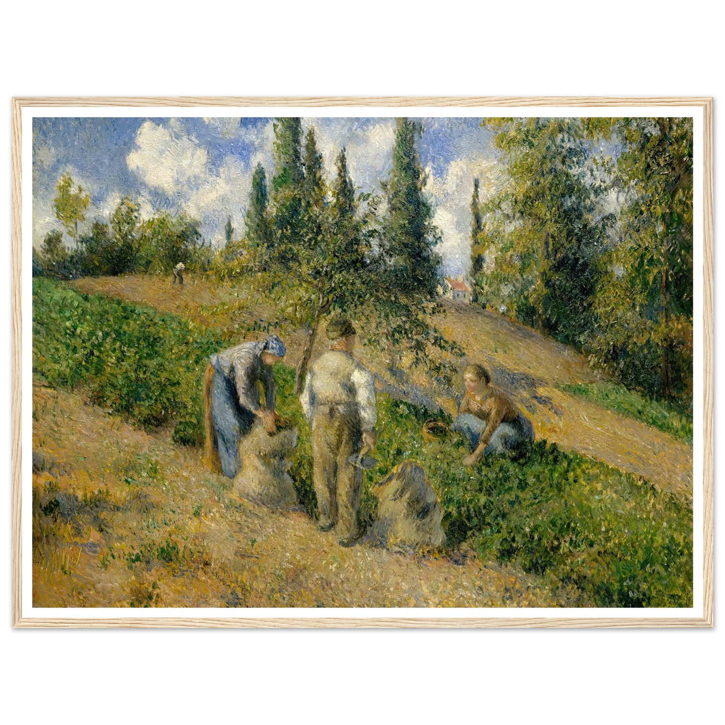 The Harvest, Pontoise (La Récolte, Pontoise) (1881) Art Print | Camille Pissarro - Framed Poster - 30x40 cm / 12x16″ - Black frame