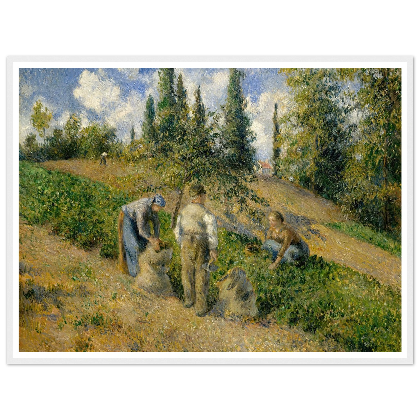 The Harvest, Pontoise (La Récolte, Pontoise) (1881) Art Print | Camille Pissarro - Framed Poster - 30x40 cm / 12x16″ - Black frame