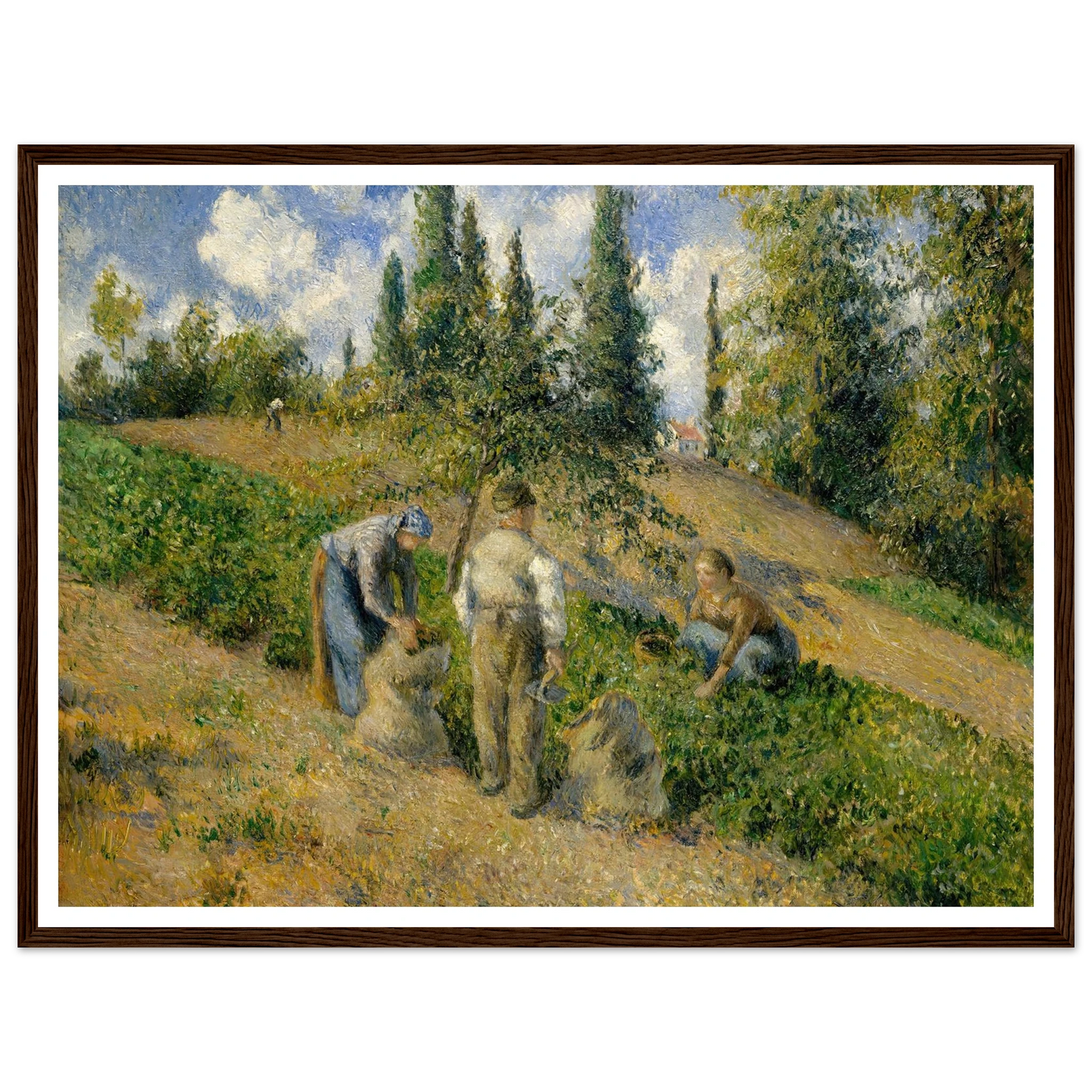 The Harvest, Pontoise (La Récolte, Pontoise) (1881) Art Print | Camille Pissarro - Framed Poster - 30x40 cm / 12x16″ - Black frame