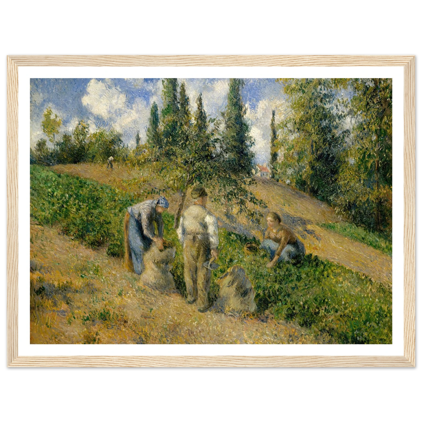 The Harvest, Pontoise (La Récolte, Pontoise) (1881) Art Print | Camille Pissarro - Framed Poster - 30x40 cm / 12x16″ - Black frame