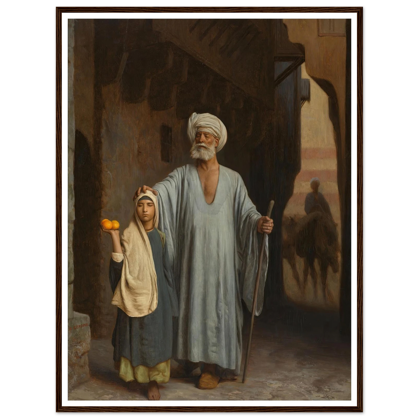 The Helping Hand Art Print | Jean Leon Gerome - Framed Poster - 30x40 cm / 12x16″ - Black frame