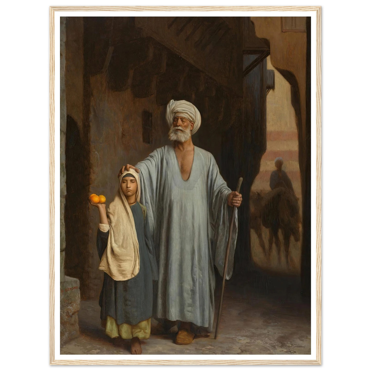 The Helping Hand Art Print | Jean Leon Gerome - Framed Poster - 30x40 cm / 12x16″ - Black frame