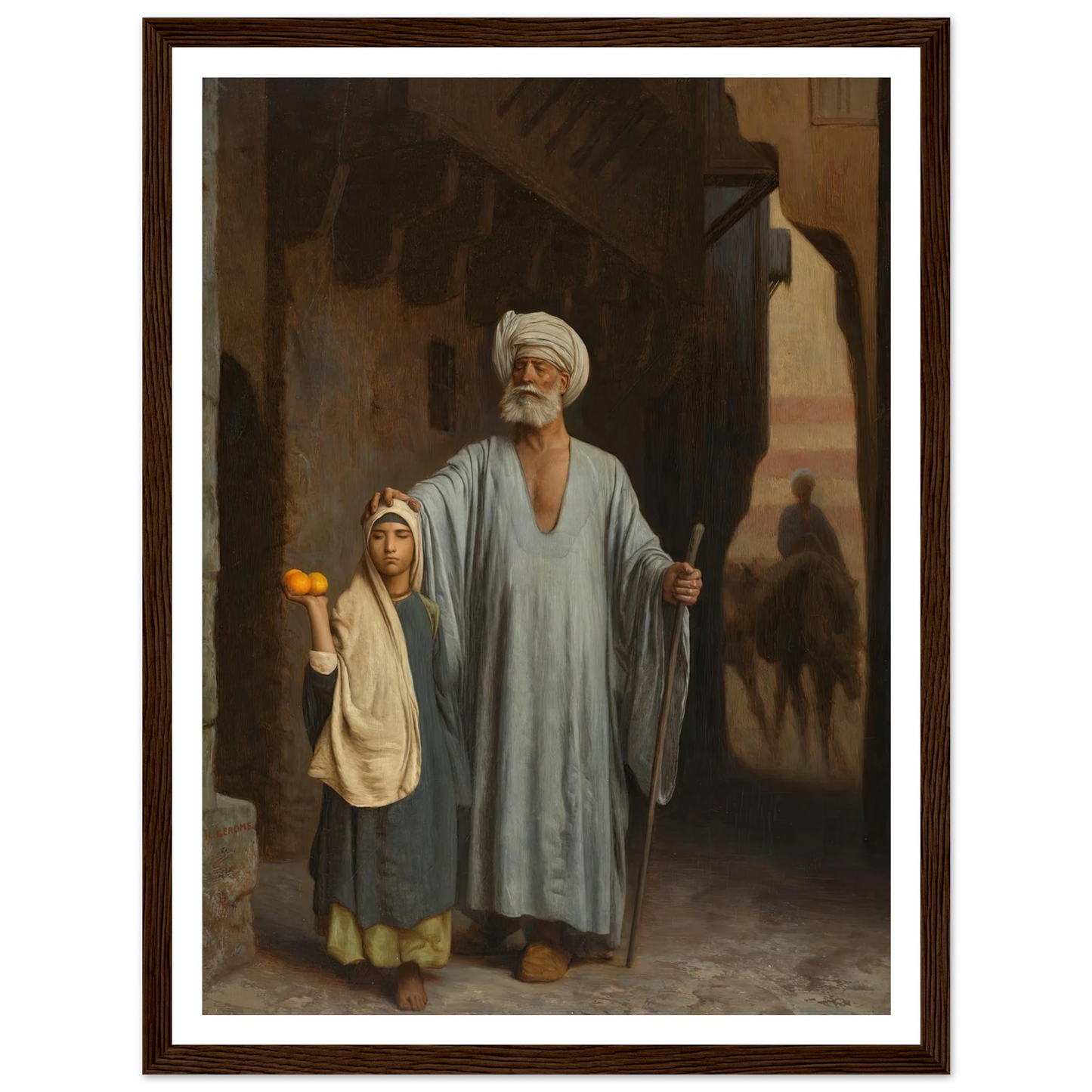 The Helping Hand Art Print | Jean Leon Gerome - Framed Poster - 30x40 cm / 12x16″ - Black frame