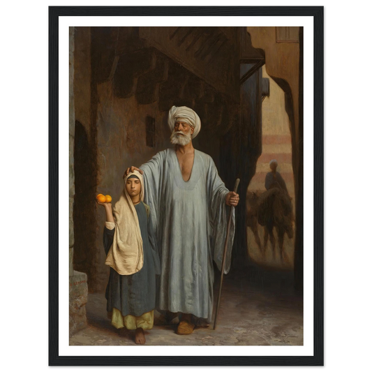 The Helping Hand Art Print | Jean Leon Gerome - Framed Poster - 30x40 cm / 12x16″ - Black frame