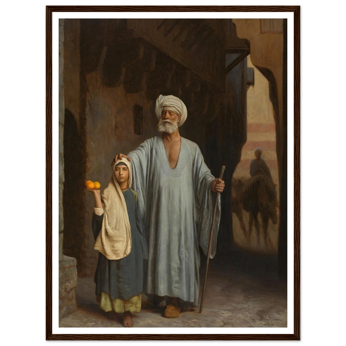 The Helping Hand Art Print | Jean Leon Gerome - Framed Poster - 30x40 cm / 12x16″ - Black frame