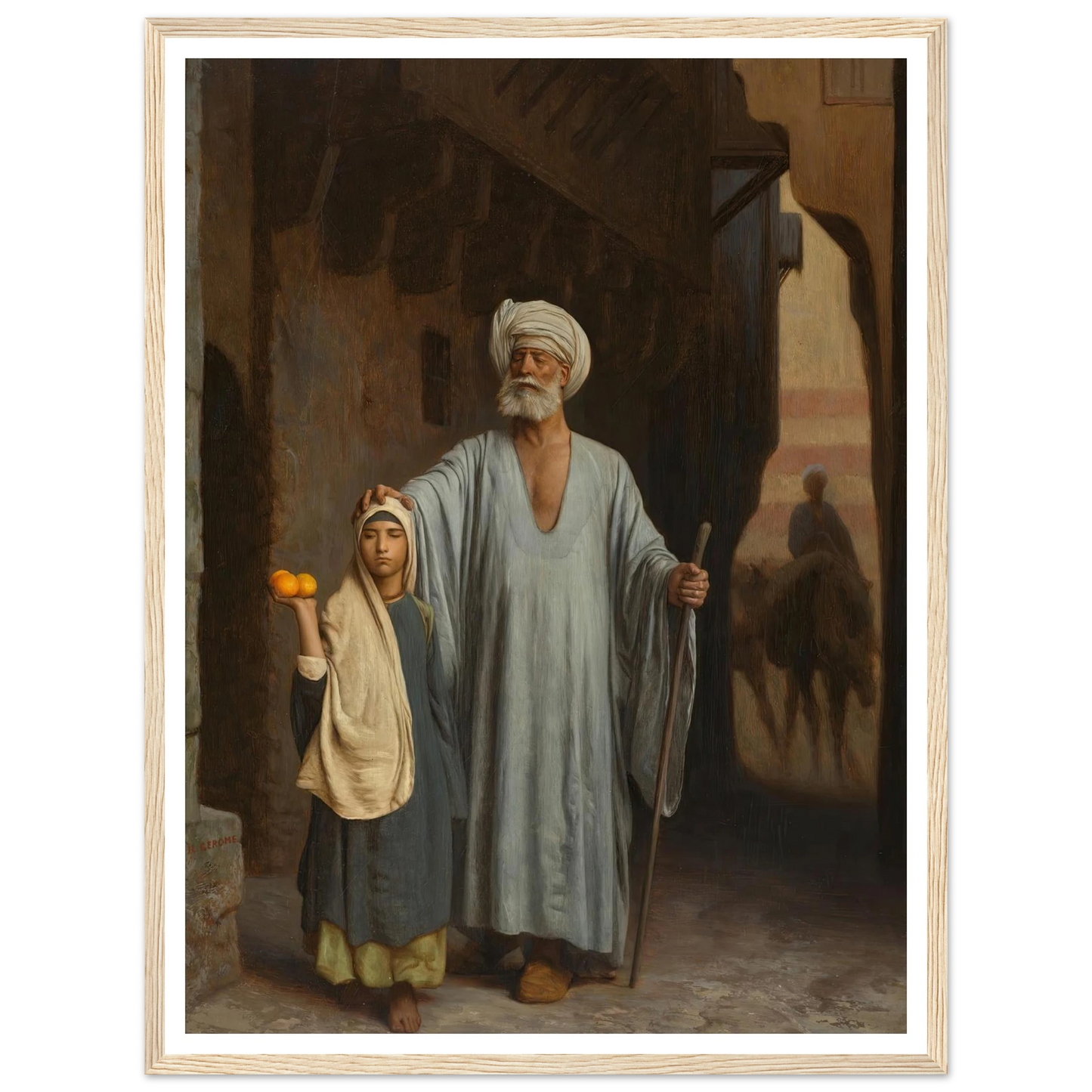 The Helping Hand Art Print | Jean Leon Gerome - Framed Poster - 30x40 cm / 12x16″ - Black frame