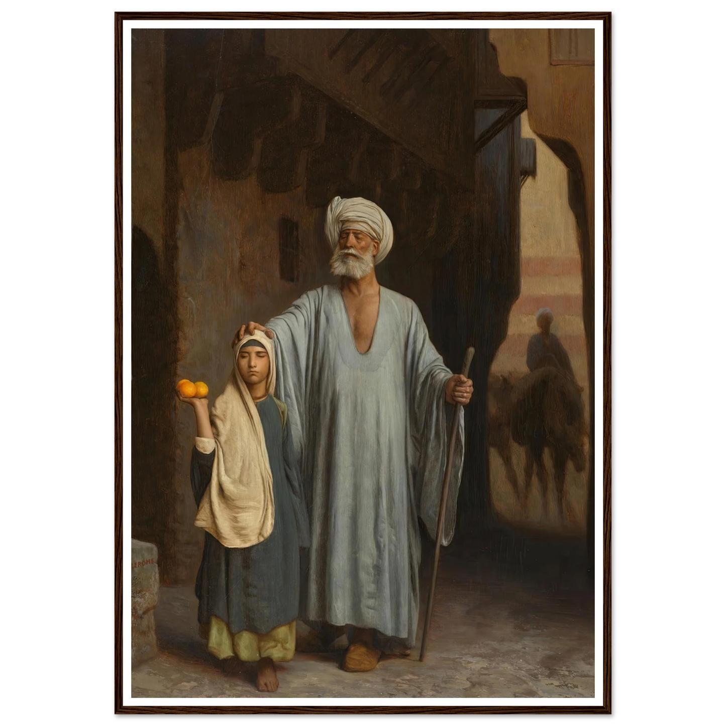 The Helping Hand Art Print | Jean Leon Gerome - Framed Poster - 30x40 cm / 12x16″ - Black frame
