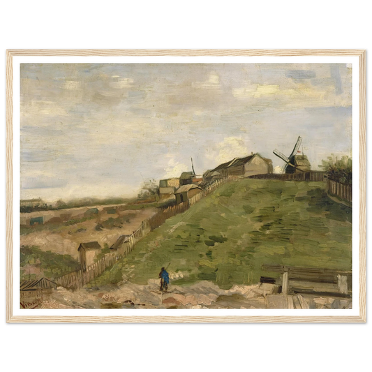 The hill of Montmartre with stone quarry (1886) Art Print | Vincent van Gogh - Framed Poster - 30x40 cm / 12x16″ - Black frame