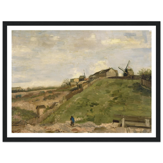The hill of Montmartre with stone quarry (1886) Art Print | Vincent van Gogh - Framed Poster - 30x40 cm / 12x16″ - Black frame