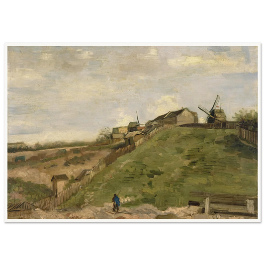 The hill of Montmartre with stone quarry (1886) Art Print | Vincent van Gogh - Framed Poster - 30x40 cm / 12x16″ - Black frame