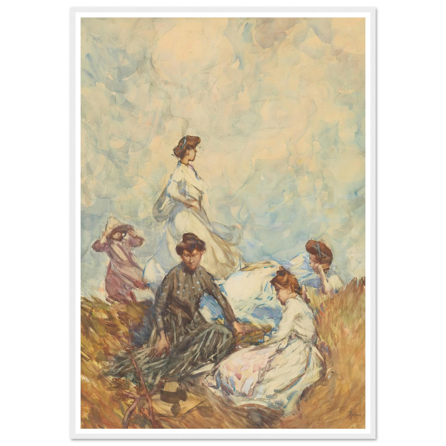 The hilltop (circa 1908) Art Print | Frances Hodgkins - Framed Poster - 30x40 cm / 12x16″ - Black frame