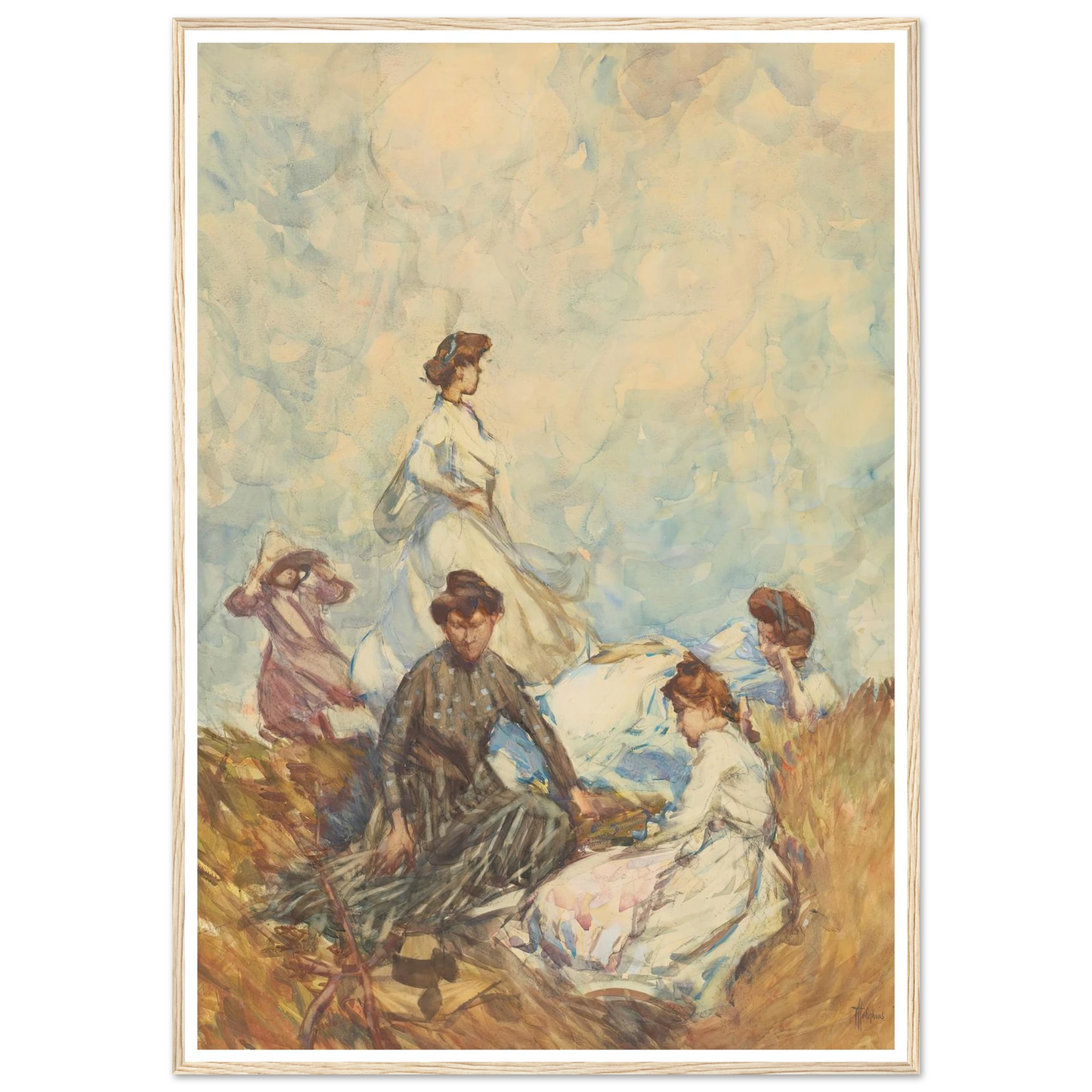 The hilltop (circa 1908) Art Print | Frances Hodgkins - Framed Poster - 30x40 cm / 12x16″ - Black frame