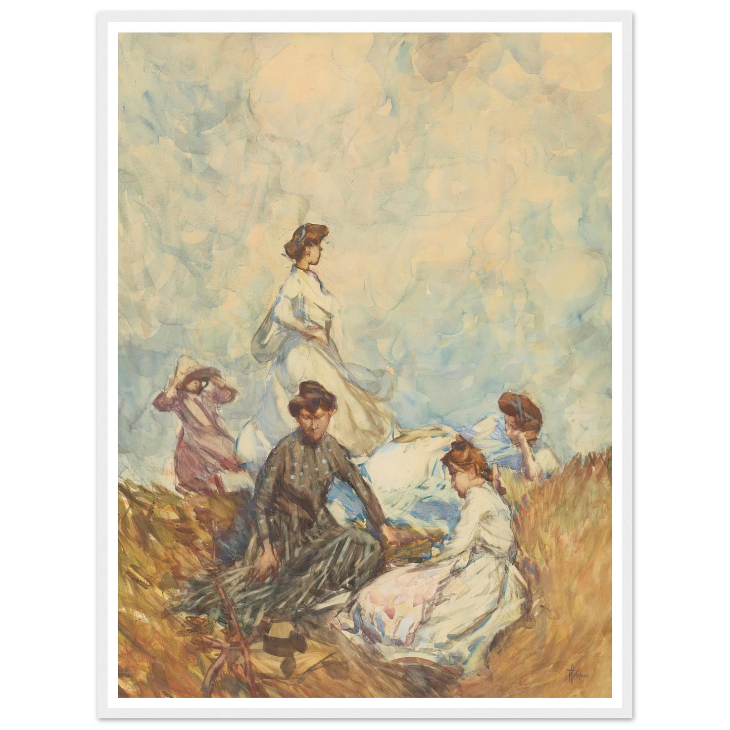The hilltop (circa 1908) Art Print | Frances Hodgkins - Framed Poster - 30x40 cm / 12x16″ - Black frame