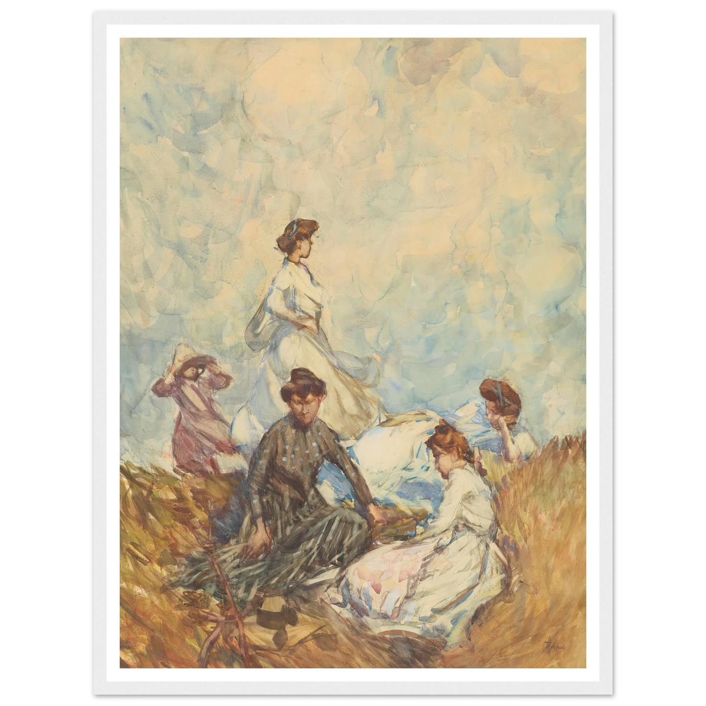 The hilltop (circa 1908) Art Print | Frances Hodgkins - Framed Poster - 30x40 cm / 12x16″ - Black frame