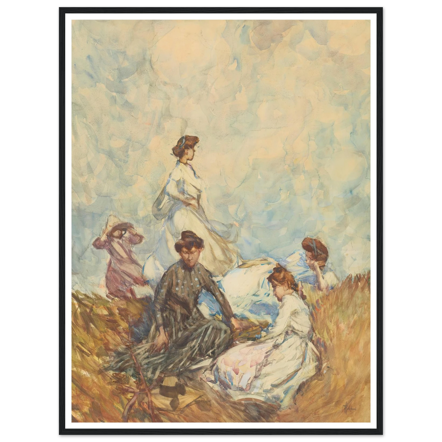 The hilltop (circa 1908) Art Print | Frances Hodgkins - Framed Poster - 30x40 cm / 12x16″ - Black frame
