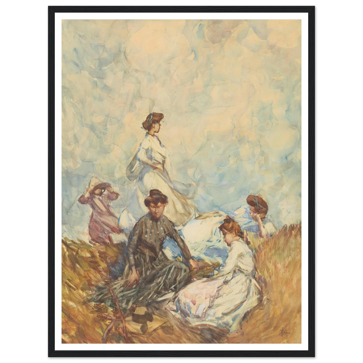 The hilltop (circa 1908) Art Print | Frances Hodgkins - Framed Poster - 30x40 cm / 12x16″ - Black frame