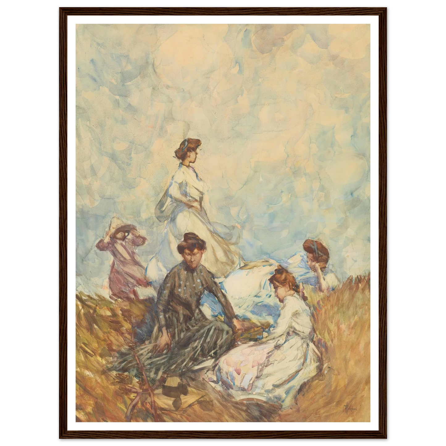 The hilltop (circa 1908) Art Print | Frances Hodgkins - Framed Poster - 30x40 cm / 12x16″ - Black frame