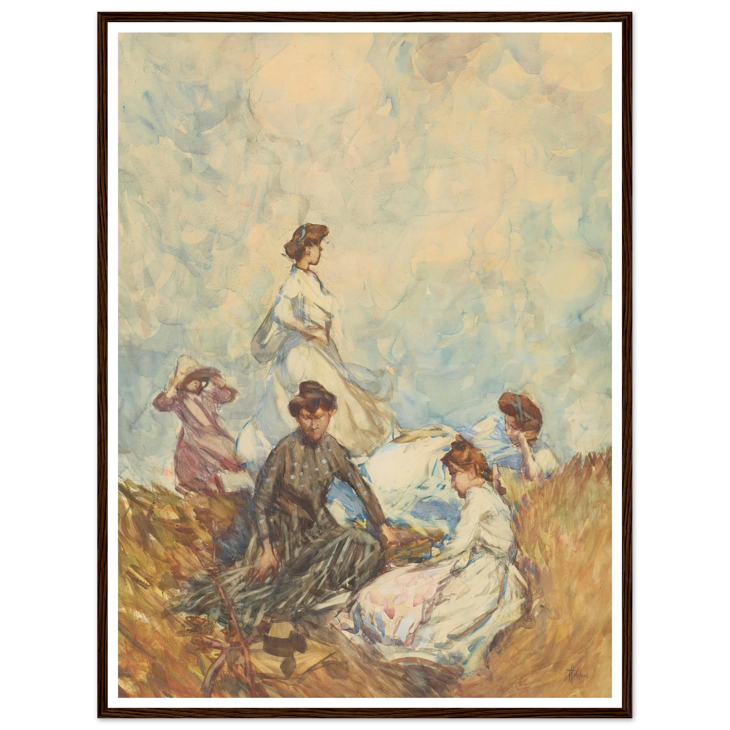 The hilltop (circa 1908) Art Print | Frances Hodgkins - Framed Poster - 30x40 cm / 12x16″ - Black frame