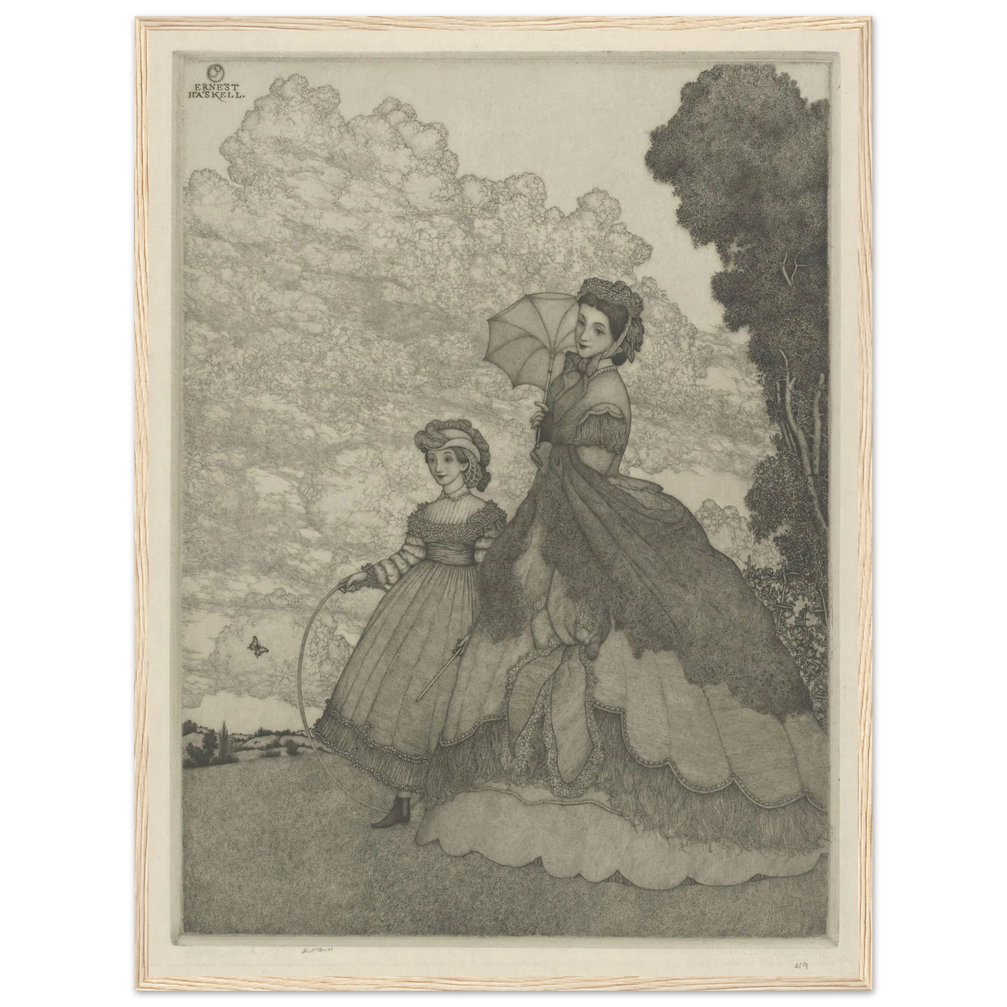 The Hilltop (circa 1912) Art Print | Ernest Haskell - Framed Poster - 30x40 cm / 12x16″ - Black frame