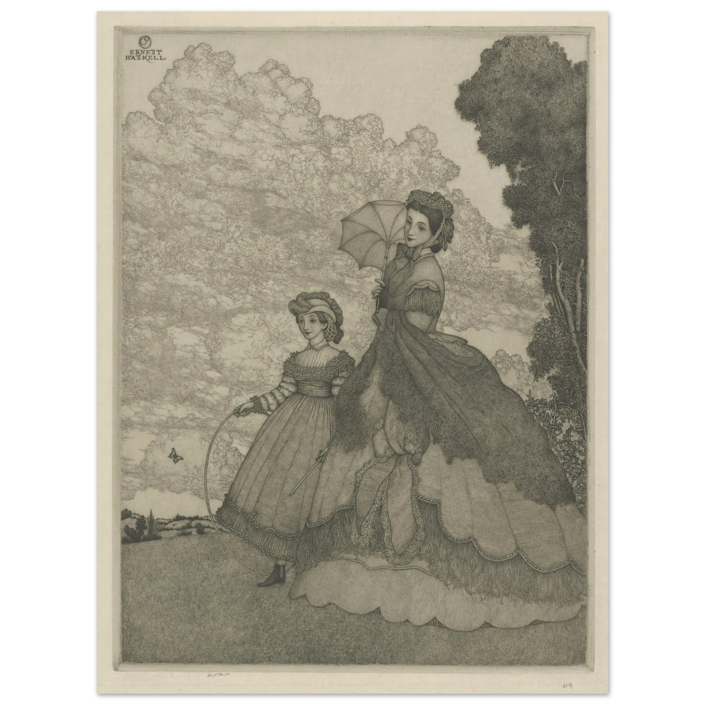 The Hilltop (circa 1912) Art Print | Ernest Haskell - Framed Poster - 30x40 cm / 12x16″ - Black frame