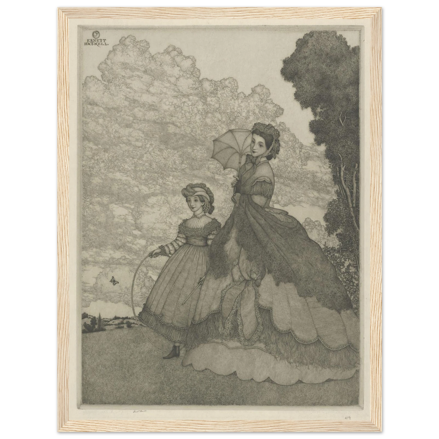 The Hilltop (circa 1912) Art Print | Ernest Haskell - Framed Poster - 30x40 cm / 12x16″ - Black frame