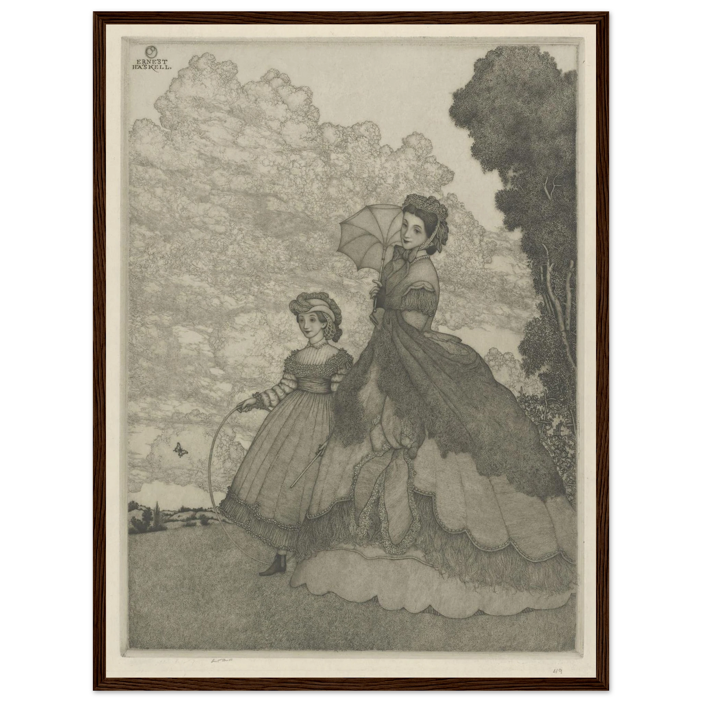 The Hilltop (circa 1912) Art Print | Ernest Haskell - Framed Poster - 30x40 cm / 12x16″ - Black frame